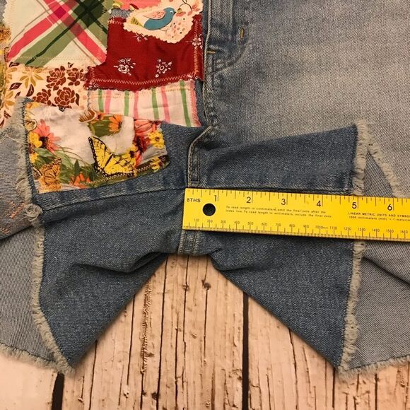 Signature by Levi’s Womens Upcycled OOAK High Rise “Patch Cat” Size 18 - Picture 10 of 16